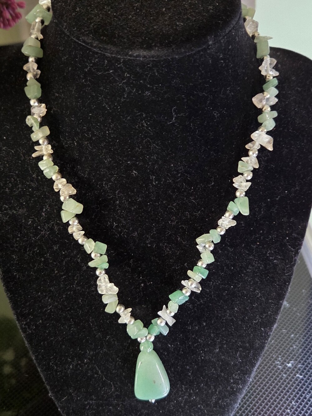 Vtg Adventurine? Pendant Necklace